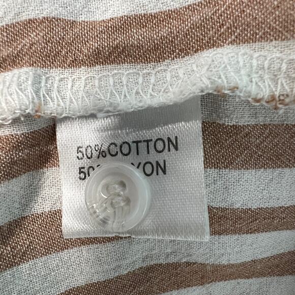 MSJ Striped Shirt Womens 2XL Cotton Business Capsule Workwear Minimalist Relaxed - Picture 10 of 13